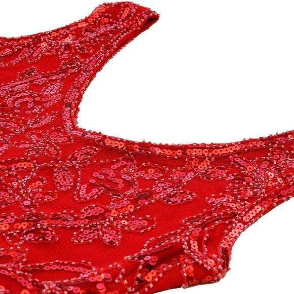 Women's 1920s Sequin Flapper Gatsby Cocktail Dress Set Satin Accessories - Picture 3 of 6